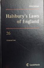 HALSBURY'S LAWS OF ENGLAND FIFTH EDITION VOLUME 26 2010 ( NEW )