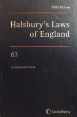 HALSBURY'S LAWS OF ENGLAND FIFTH EDITION VOLUME 63 2012 ( SECOND-HAND )