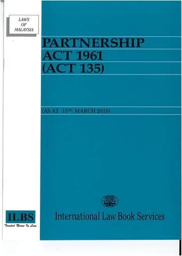 PARTNERSHIP ACT 1961 ACT 135 Marsden Law Book